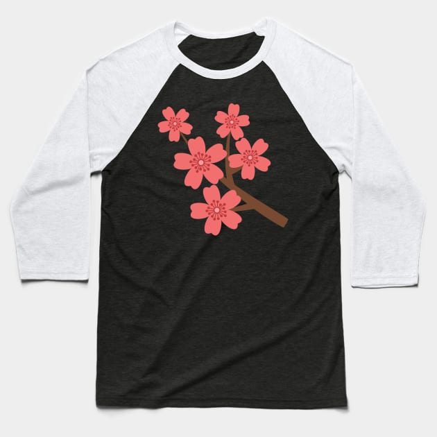 Cute Hibiscus Floral Baseball T-Shirt by SWON Design